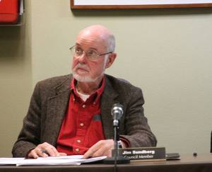 Oak Harbor Mayor Scott Dudley attended a Langley council meeting to ask Jim Sundberg