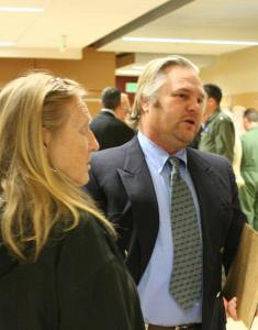 Garrett Newkirk attends a Navy EIS meeting earlier this year.