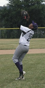 Kamren Mebane settles under a pop up in a game last week.