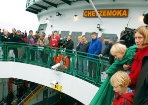 Gathering on the viewing deck