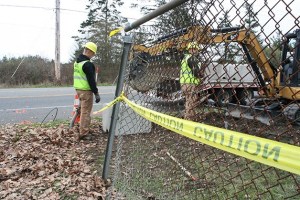 Crews from Cascade Natural Gas were out Thursday morning making repairs at a Wednesday evening crash site that took out a regulator station off Crescent Harbor Road. The crash sent one man to the hospital