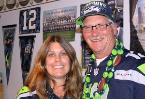 Seahawks season-ticket holders Amy and Mike Abercrombie of Oak Harbor are particular about what they wear to games at CenturyLink Field and are adamant about raising the No. 12 flag in their front yard on game day. They forgot during one game last season ­— a loss to the Dallas Cowboys.