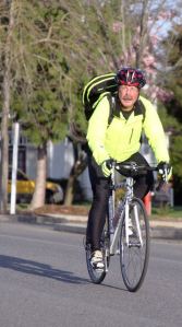 Bill Oakes rides his bike to work during the warmer months. He was honored by the County Road Administration Board.