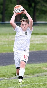 Ethan Spark puts the ball in play for Coupeville.