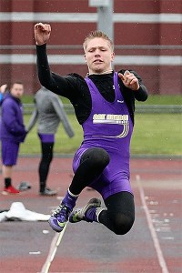 Aandrew Miller flies to fourth in the triple jump and fifth in the long jump for the Wildcats.