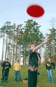 In front of other Whidbey Island Disc Golf Club members