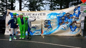 Seahawks fans gathered at Deception Pass Bridge for a rally on Dec. 28. The team clinched the division on Sunday