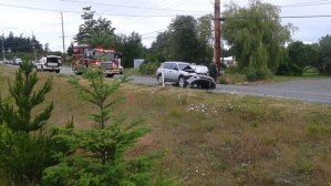 A crash snarls traffic on the highway.