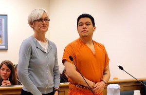 Murder suspect Christopher Malaga appears in court with his attorney