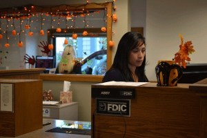 Whidbey Island Bank employee Abby Alba works as a teller at the Coupeville branch.