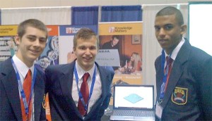 Oak Harbor High School DECA teammates Ben Muyres