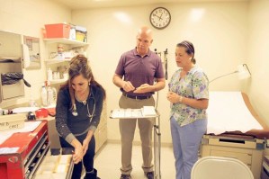 Interim Jail Chief Chris Garden speaks with Yvette Esparza