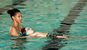 Instructor Ciara Gaines has her student