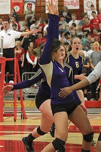 Geslyne Barreta (1) celebrates a kill with an impromptu dance.