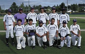 Oak Harbor poses with its second-place award in the Port Angeles Tournament.