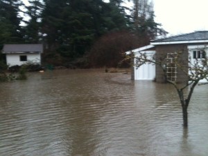 Flooding in Mutiny Bay threatened homes Wednesday.