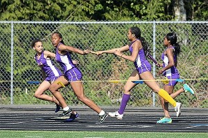 Front: During Oak Harbor's win in the 4x200 relay
