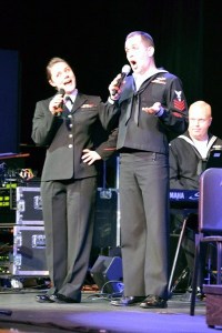 Musician 2nd Class Stephanie Brainard and Musician 1st Class David Baine