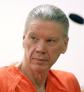 Convicted murderer James Huden listens as Gail Oneal addressed him during his sentencing hearing Tuesday morning. Huden murdered her son