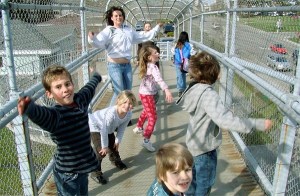 Coupeville Boys and Girls Club members participate in a national effort to set a Guinness World Record for the most people doing jumping jacks