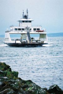 The Steilacoom II pulls into Keystone Harbor during calm seas. The water was much rougher April 15