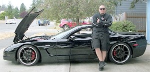 Steve Lombardo leans against the highly polished fiberglass of his 2003 ZO6 Corvette manufactured for the classic sports car’s 50th anniversary. Get a close-up look at it by attending the North Whidbey Car Show Saturday