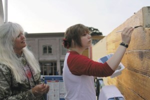 Mural artist Nancy Hakala