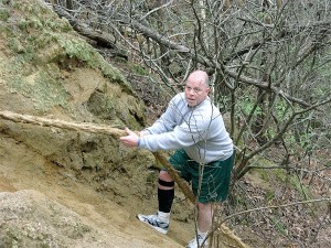 Lt. John Dyer climbs a trail that’s part of the “Yellow Brick Road” obstacle course at FBI Headquarters. Dyer was chosen to attend the FBI’s Academy for law enforcement.