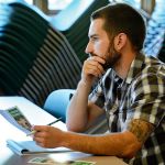 Sno-Isle Libraries offers a number of business classes throughout the year. Above, an attendee at a recent class at Coupeville Library takes notes on a presentation.