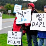 Group rallies in Coupeville in support of Sioux Tribe