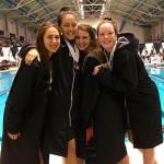 The Oak Harbor High School 200 medley relay team of Taliah Black, left, Olivia Tungate, Molly Vagt and Jillian Pape finished sixth in the state meet Saturday. (Submitted photo)