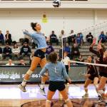 Kayleigh Harper goes on the attack for WWU in a match earlier this season. (Photo courtesy of Western Washington University Athletics)