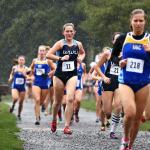 Alex Laiblin battles the rain as well as other runners in a Western Washington cross country meet this fall. (Photo courtesy of WWU Athletics)