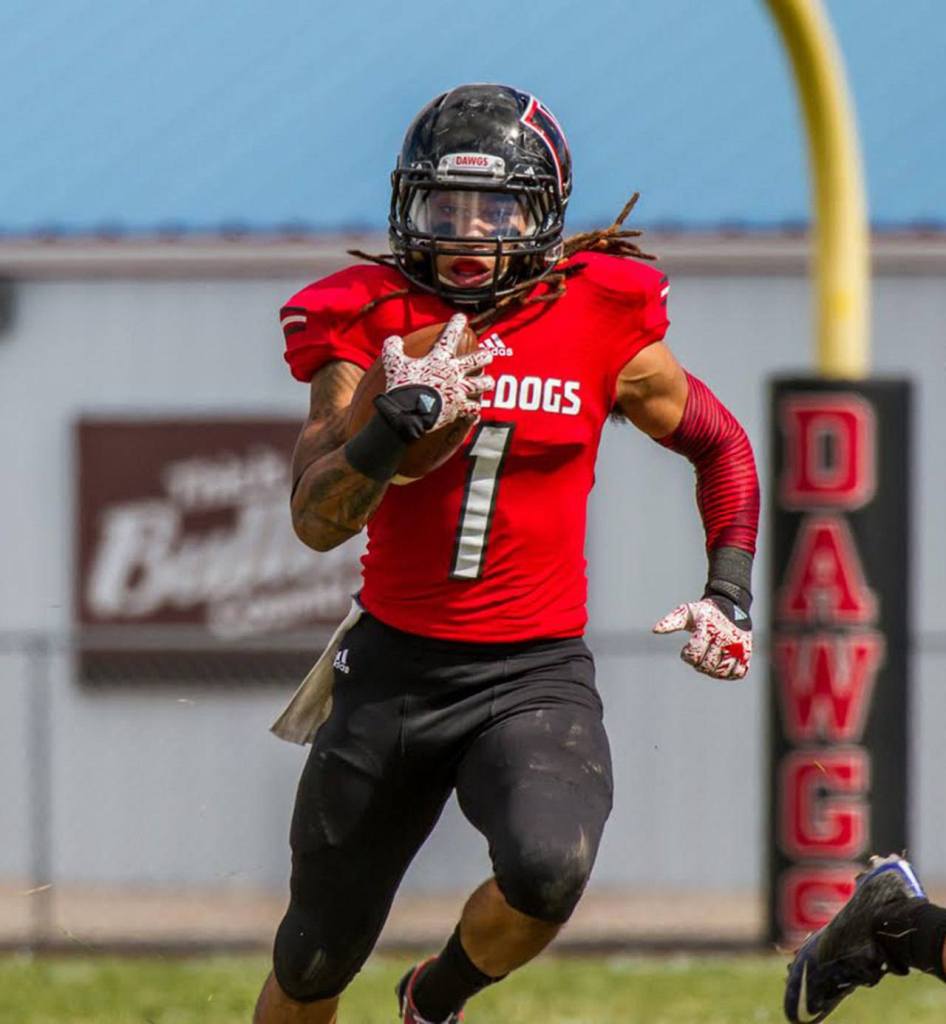 Mitch Pelroy looks for running room on a kick return for Montana Western. (Photo courtesy of Montana Western Athletics)