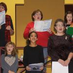 The chorus rehearses for &ldquo;Christmas at the Playhouse,&rdquo; Tuesday night at the Whidbey Playhouse in Oak Harbor. The musical revue starts Dec. 1. Photo by Ron Newberry/Whidbey News-Times
