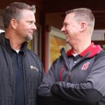Brothers Jay and Jon Roberts of Coupeville own a custom home building design business together but don&rsquo;t share the same allegiance when it comes to the Apple Cup. Jay is a longtime Huskies season-ticket holder while Jon is a Cougars alum and diehard fan. Photo by Ron Newberry/Whidbey News-Times