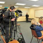 Island County Coroner Robert Bishop speaks to media during a press conference Dec. 22, 2016, at the North Whidbey Fire and Rescue station 25 in Oak Harbor, Wash., to discuss a tragic house fire that killed a woman and her two small chilren. Photo by Michael Watkins/Whidbey News-Times.