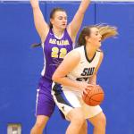 Julie Jansen guards South Whidbey&rsquo;s Mackenzee Collins. (Photo by John Fisken)