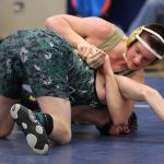Oak Harbor&rsquo;s Chris Brooks competes at the Storm Duals Tuesday. (Photo by John Fisken)