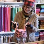 Peggy Juve created her own protest hats from pieces of fleece and stitched them together. An artist and co-owner of Side Market in Bayview Corner, she also sponsored a &ldquo;sit-in&rdquo; for people wanting to gather and create hats. Four busloads from Whidbey are headed to Seattle Jan. 21 for the Women&rsquo;s March on Seattle.                                Photo by Patricia Guthrie/Whidbey News-Times