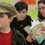Nicholas Wasik and drama club students from Coupeville Elementary School rehearse for the musical &lsquo;James and the Giant Peach&rdquo; Thursday, Jan. 26, 2017 in the school&rsquo;s multi-purpose room. Photo by Ron Newberry/Whidbey News-Times