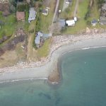 Photo by Justin Burnett / Whidbey News Group                                An aerial view shows the contested waterfront area at the end of Wonn Road in Greenbank. The property lies at the end of the road, which is in the middle of the photo.