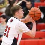 Ethan Spark takes aim in the game with Port Townsend Tuesday. (Photo by John Fisken)