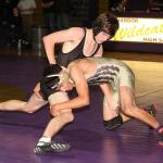 Caleb Fitzgerald prepares to take down MG&rsquo;s Tannor Condon. (Photo by John Fisken)