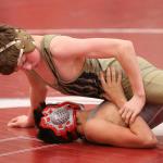 Sidney Thomas records a first-round fall over Stanwood&rsquo;s Ben Wemett. (Photo by John Fisken)