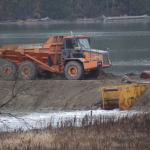 An old dike was breached Oct. 5 to allow saltwater to flow into a freshwater wetland, creating a pocket estuary near Dugualla Bay. A new dike also was built along Dike Road, which is now re-open to traffic. Photo by Ron Newberry/Whidbey News-Times