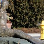 The mermaid sculpture in downtown Oak Harbor should be enjoying a better view soon once a proposal to allow artists to paint fire hydrants along Pioneer Way gets off the ground. Photo by Ron Newberry/Whidbey News-Times