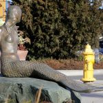The mermaid sculpture in downtown Oak Harbor should be enjoying a better view soon once a proposal to allow artists to paint fire hydrants along Pioneer Way gets off the ground. Photo by Ron Newberry/Whidbey News-Times