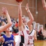 Gabe Wynn attacks the hoop for Coupeville. (Photo by John Fisken)