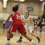 Samantha Hines presses Marysville-Pilchuck&rsquo;s Olivia Lee in the Wildcats&rsquo; win. (Photo by Jim Waller/Whidbey News-Times)